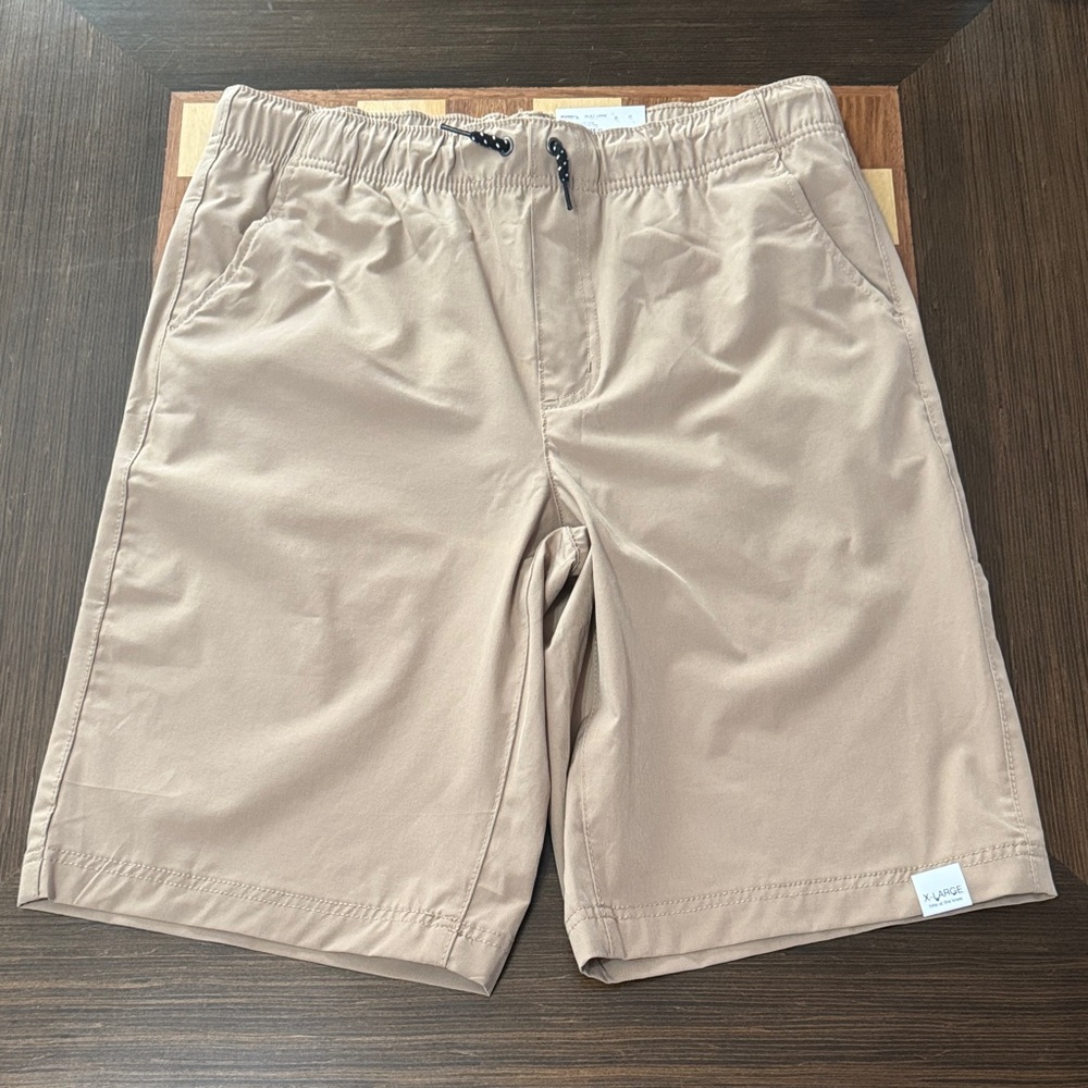 Sonoma boys tan flat front shorts size XL stretch.